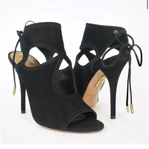Aquazzura Black Suede Heels